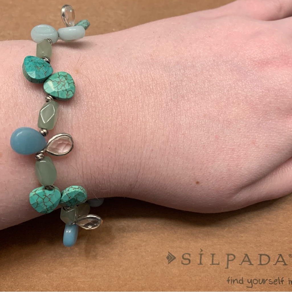 Silpada Vintage Rare Sterling Turquoise Aventurine Amazonite Howlite Bracelet Silpada Vintage Rare Sterling Turquoise Aventurine Amazonite Howlite Bracelet